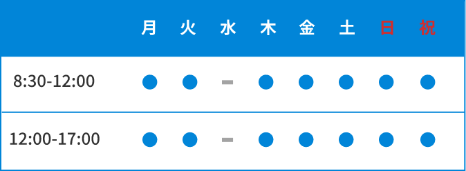 大阪日帰り外科そけいヘルニアクリニックの診療時間